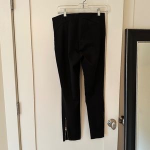 LOFT BLACK STRETCH WOMENS PANTS GOLD ZIPPERED ANKLE 6